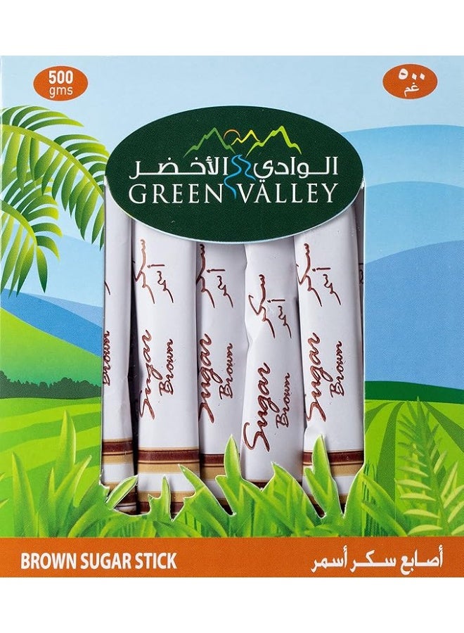 Green Valley Brown Sugar Sachet Sticks 500 g – Natural Sweetness, Convenient Single-Serve Pack - Image 1